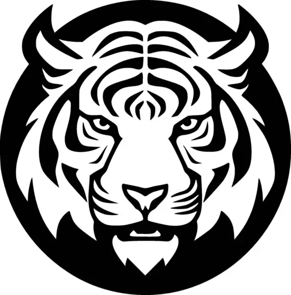 Tigre Logo Plat Minimaliste Illustration Vectorielle — Image vectorielle