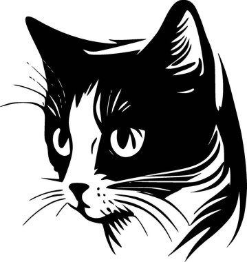 Kedi - minimalist ve düz logo - vektör illüstrasyonu