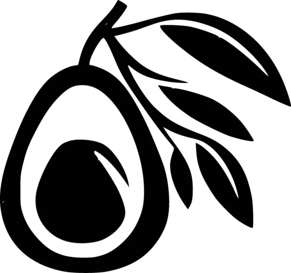 Abacate Logotipo Minimalista Plana Ilustração Vetorial — Vetor de Stock