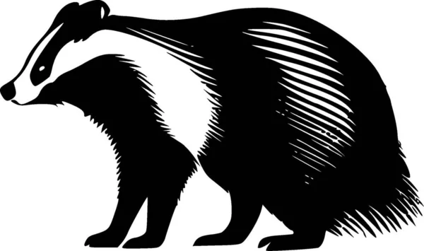 Badger Logo Minimalista Piatto Illustrazione Vettoriale — Vettoriale Stock