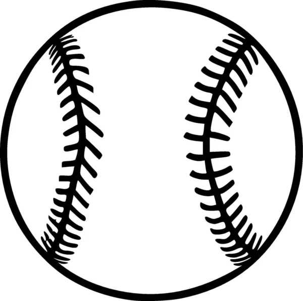 Baseball Czarno Biały Izolowany Ikona Ilustracja Wektor — Wektor stockowy
