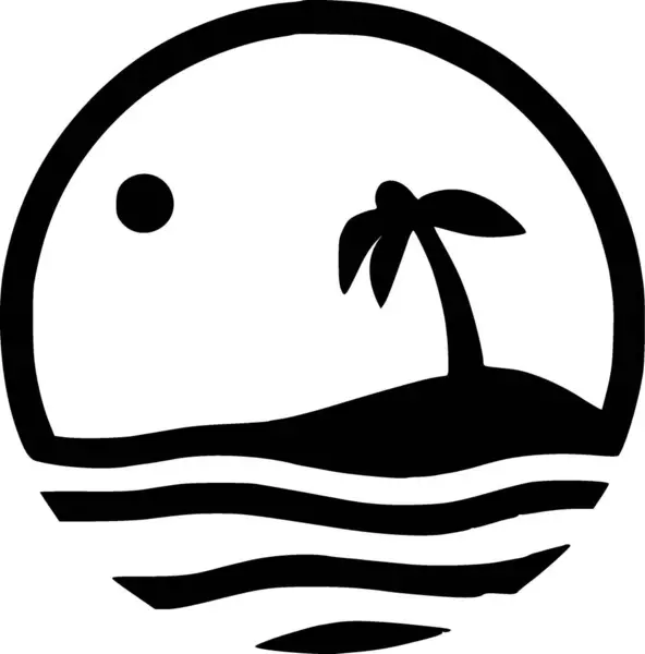 Playa Logotipo Vectorial Alta Calidad Ilustración Vectorial Ideal Para Gráfico — Archivo Imágenes Vectoriales