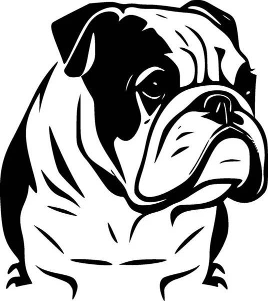 stock vector Bulldog - black and white vector illustration