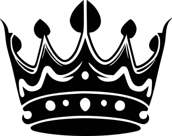 Crown Schwarz Weiß Vektorillustration — Stockvektor