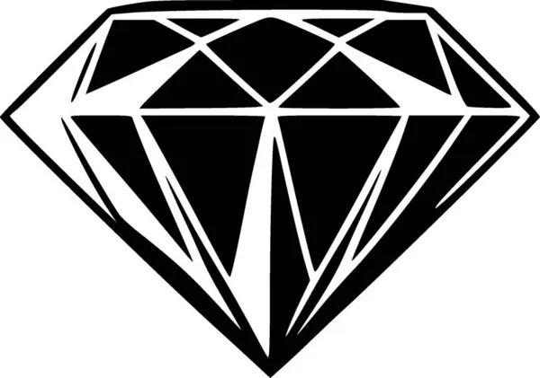 Diamond Illustrazione Vettoriale Bianco Nero — Vettoriale Stock