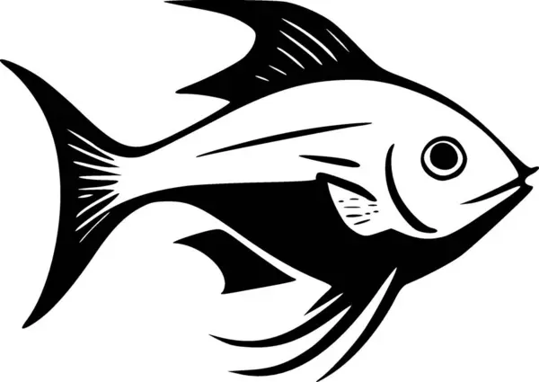 stock vector Fish - black and white vector illustration