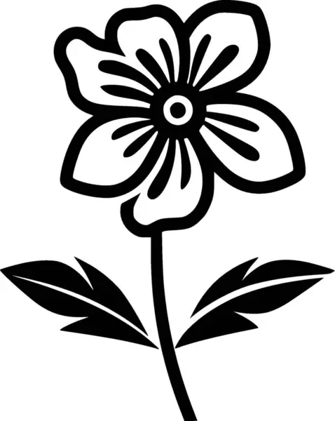 Flower Minimalist Simple Silhouette Vector Illustration — Stock Vector