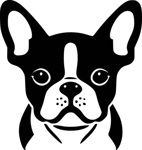 Franse Bulldog Minimalistisch Eenvoudig Silhouet Vector Illustratie — Stockvector