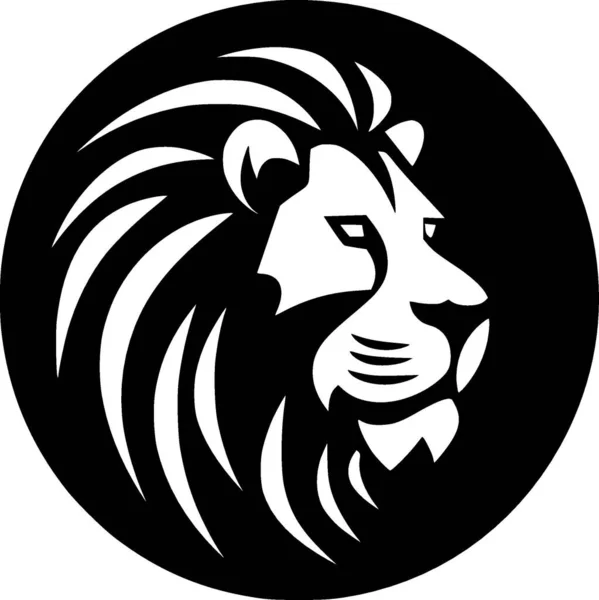 Lion Icône Isolée Noir Blanc Illustration Vectorielle — Image vectorielle