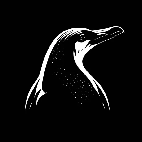 Пингвин Черно Белый Изолированный Значок Векторная Иллюстрация — стоковый вектор