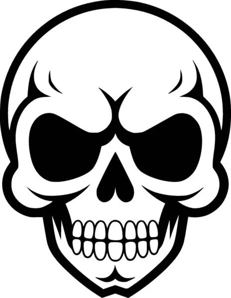 Skull Black White Isolated Icon Vector Illustration — Stock Vector