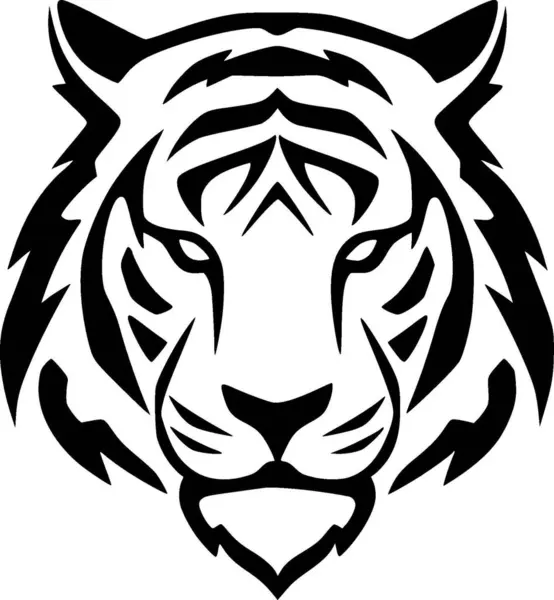 Tigre Logo Minimalista Plano Ilustración Vectorial — Vector de stock