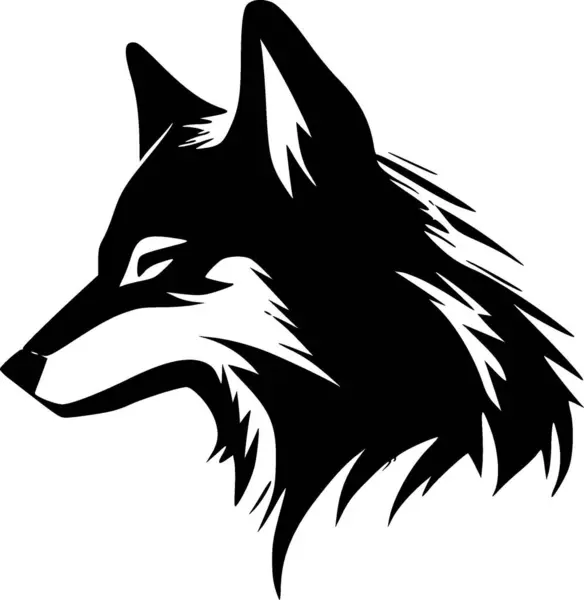 Волк Минималистский Плоский Логотип Векторная Иллюстрация — стоковый вектор