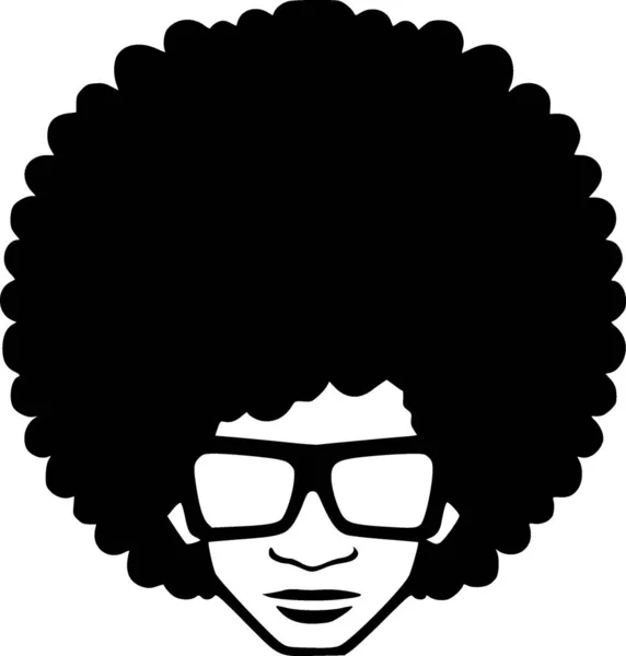 Afro Minimalistické Ploché Logo Vektorová Ilustrace — Stockový vektor