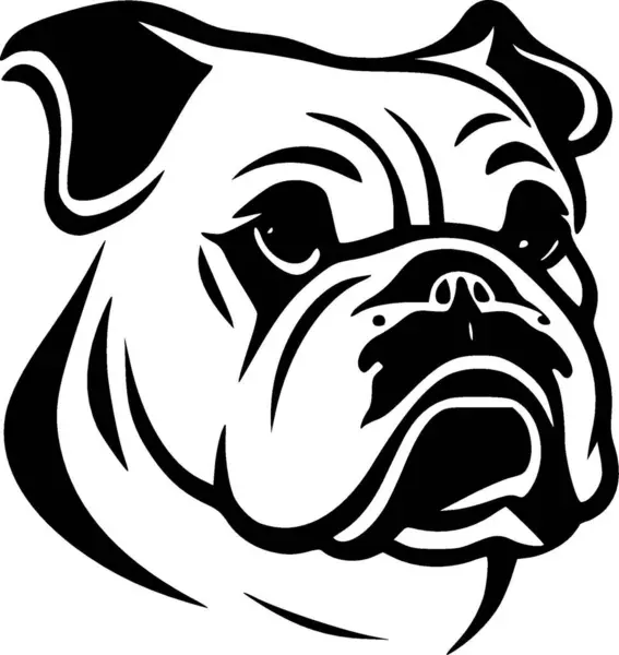 Bulldog Logotipo Minimalista Plana Ilustração Vetorial — Vetor de Stock