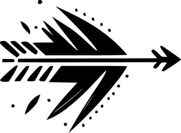 Flèche Icône Isolée Noir Blanc Illustration Vectorielle — Image vectorielle