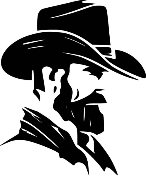 Cowboy Silhouette Minimaliste Simple Illustration Vectorielle — Image vectorielle