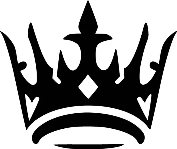 Kruunu Musta Valkoinen Eristetty Kuvake Vektorikuvaus — vektorikuva