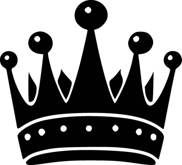 Crown Schwarz Weiß Vektorillustration — Stockvektor