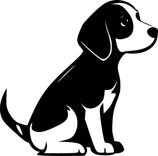 Dog Black White Isolated Icon Vector Illustration — Stock Vector