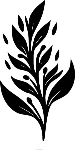 Floreren Minimalistisch Plat Logo Vectorillustratie — Stockvector
