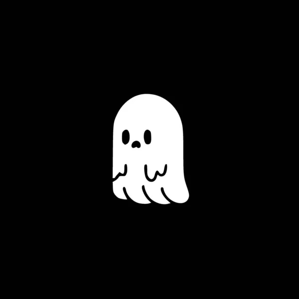 Ghost Logo Minimalista Piatto Illustrazione Vettoriale — Vettoriale Stock