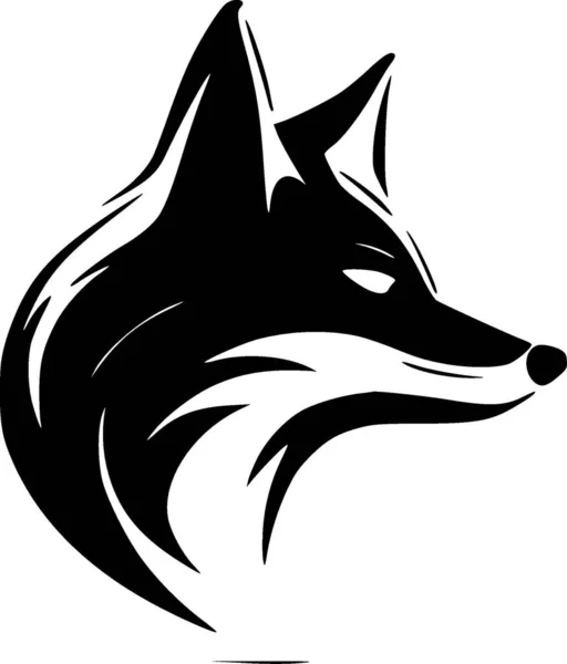 Fox Ícone Isolado Preto Branco Ilustração Vetorial — Vetor de Stock