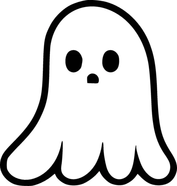 Ghost Minimalistisk Fladt Logo Vektorillustration – Stock-vektor