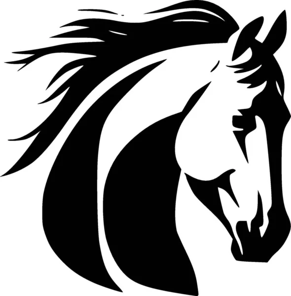 Kuda Logo Minimalis Dan Datar Gambar Vektor - Stok Vektor