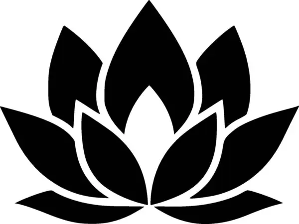 Lotus Kukka Minimalistinen Yksinkertainen Siluetti Vektori Kuva — vektorikuva