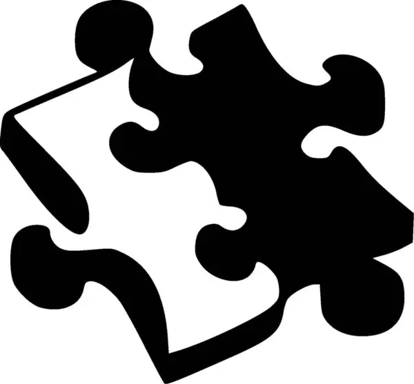 Puzzle Minimalist Flat Logo Vector Illustration — Stock Vector