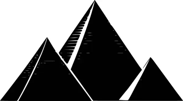 Пирамиды Черно Белый Изолированный Значок Векторная Иллюстрация — стоковый вектор
