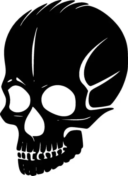 Skull Minimalist Simple Silhouette Vector Illustration — Stock Vector