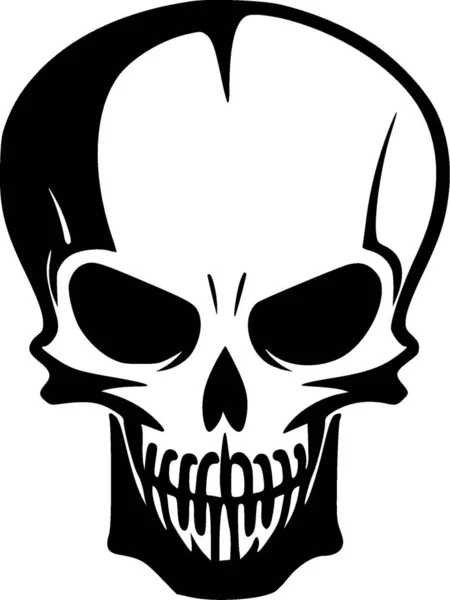 Skull Minimalist Flat Logo Vector Illustration — Stock Vector