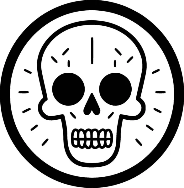 Crâne Logo Plat Minimaliste Illustration Vectorielle — Image vectorielle