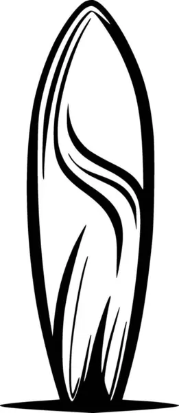 Prancha Surf Ilustração Vetorial Preto Branco — Vetor de Stock