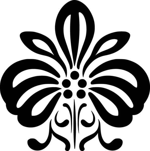 Çiçek Minimalist Düz Logo Vektör Illüstrasyonu — Stok Vektör