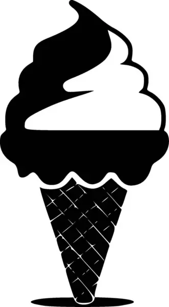 Crème Glacée Silhouette Minimaliste Simple Illustration Vectorielle — Image vectorielle