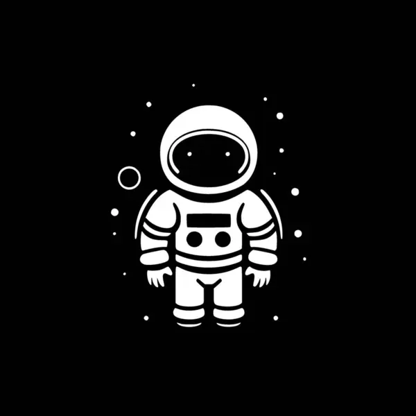 Astronauta Silhueta Minimalista Simples Ilustração Vetorial —  Vetores de Stock