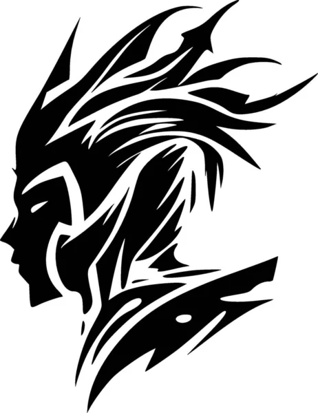 Fantasy Logo Minimalista Piatto Illustrazione Vettoriale — Vettoriale Stock
