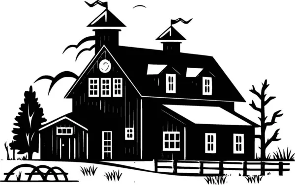 Farmhouse Logotipo Vetor Alta Qualidade Ilustração Vetorial Ideal Para Gráfico —  Vetores de Stock