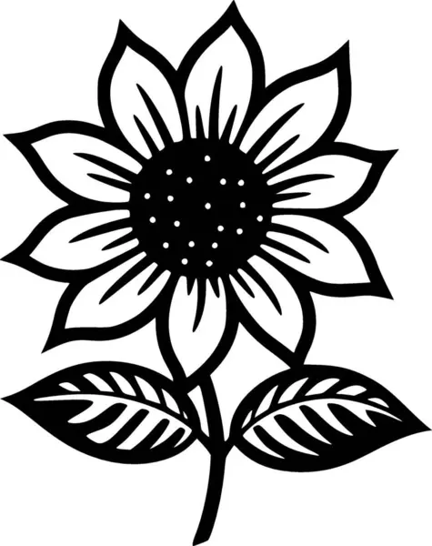 Fleur Silhouette Minimaliste Simple Illustration Vectorielle — Image vectorielle