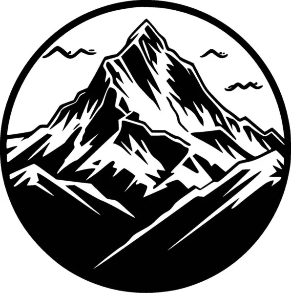 Bergketen Minimalistisch Eenvoudig Silhouet Vectorillustratie — Stockvector