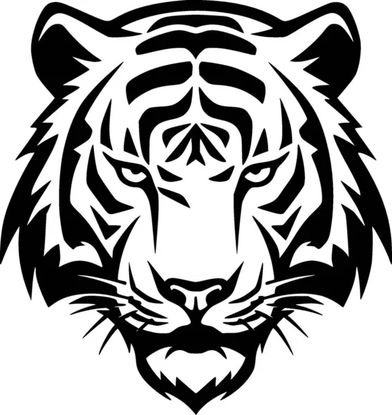 Tigre Silhouette Minimaliste Simple Illustration Vectorielle — Image vectorielle