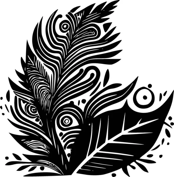 Zentangle Icono Aislado Blanco Negro Ilustración Vectorial — Archivo Imágenes Vectoriales