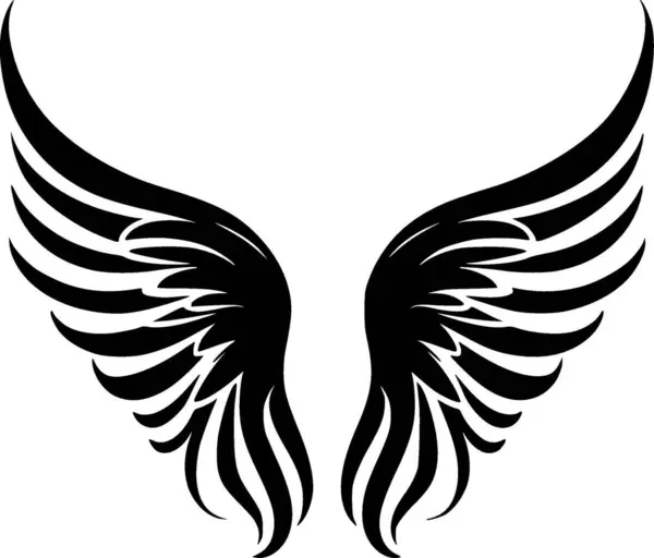 Angel Wings Black White Vector Illustration — Stock Vector