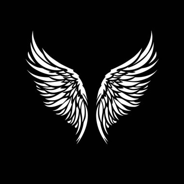 Angel wings - black and white isolated icon - vector illustration clipart