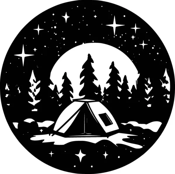 Camping Hög Kvalitet Vektor Logotyp Vektor Illustration Perfekt För Shirt — Stock vektor