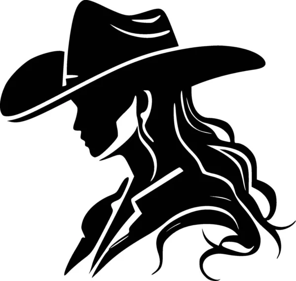 Cowgirl Векторный Логотип Высокого Качества Векторная Иллюстрация Идеально Подходит Графики — стоковый вектор