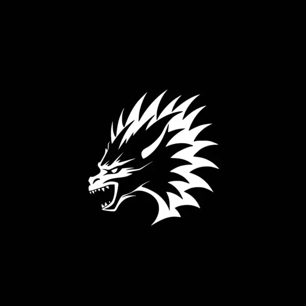 Dragon Logo Plat Minimaliste Illustration Vectorielle — Image vectorielle
